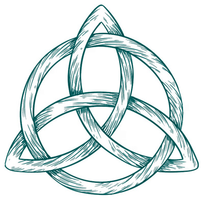 The Celtic family knot, often represented by the Trinity Knot (Triquetra), symbolizes the strong and unbreakable bond between family members, representing unity, love, and heritage.